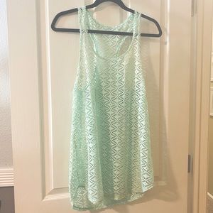Women’s mesh top. Light teal. Use as Swimsuit cover